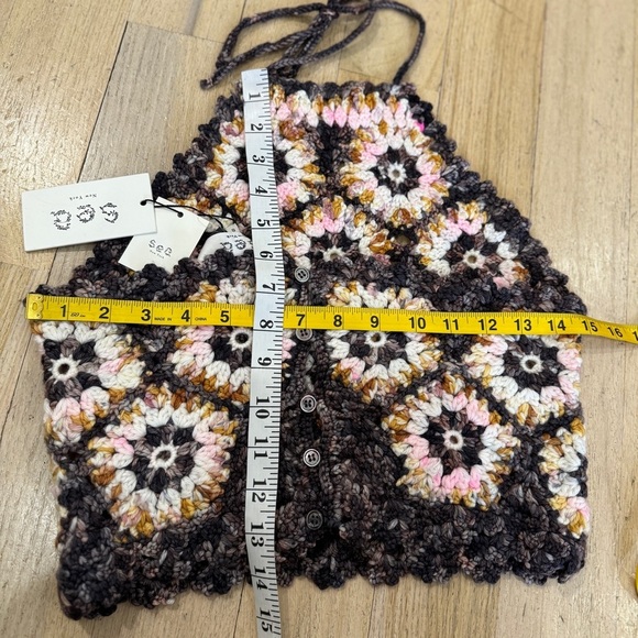 SEA NEW YORK Crocheted Wool-blend Halter Top - Picture 4 of 4